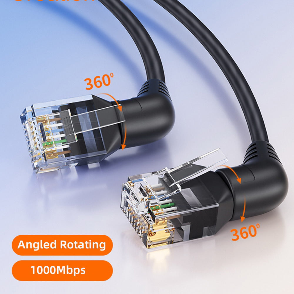 CAT6 UTP Male to Male 360 Degree Angled Rotating Cable RJ45 8P8C 1000Mbps for Lan Ethernet Network UT-023