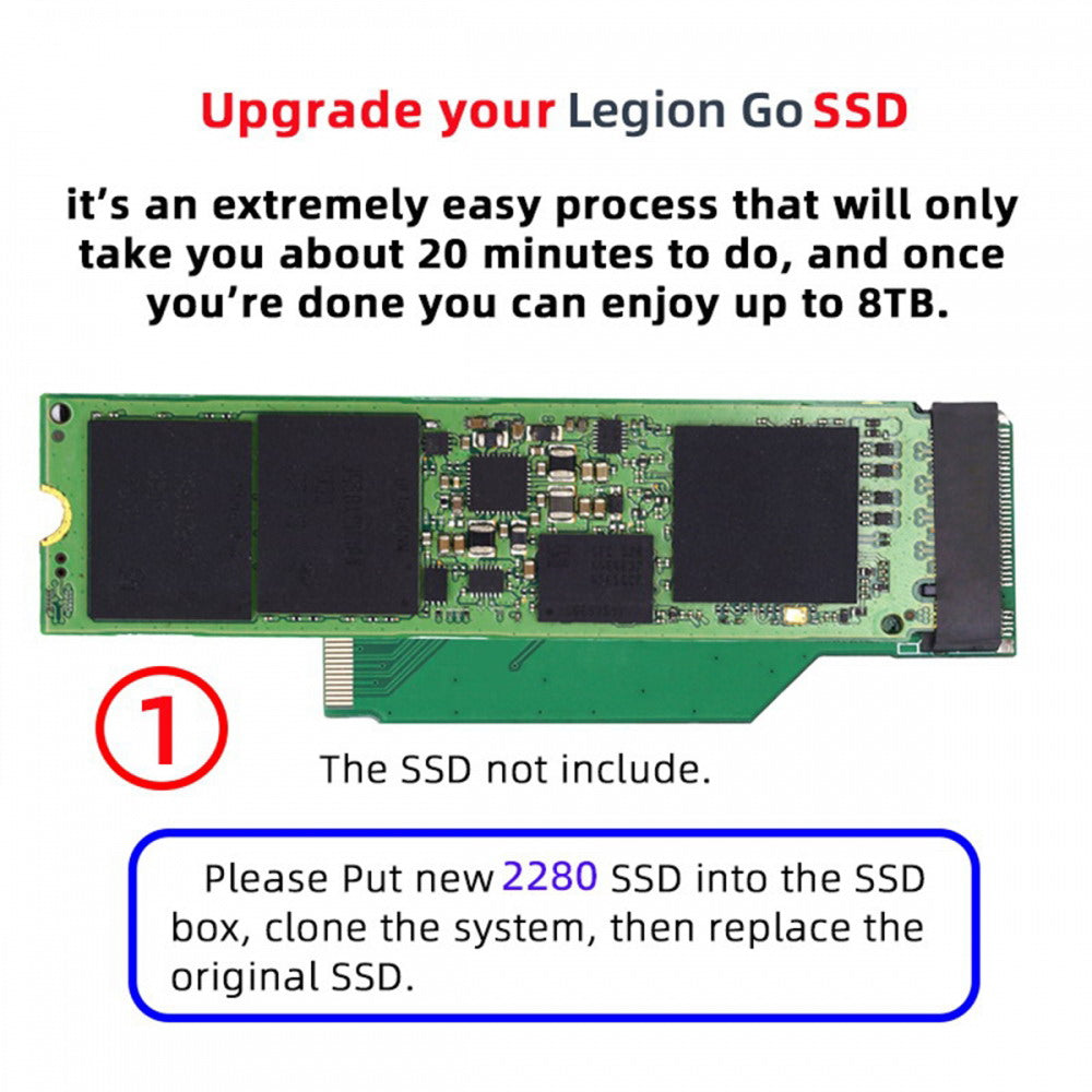 NGFF NVME M-Key 22x42mm to 22x80mm Male to Female Extension SSD Adapter Compatible with Legion Go Game Boy EP-038