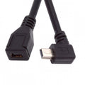 90 Degree Left Angled Mini USB 5Pin Male to Female Extension Cable 30cm for GPS Camera U2-049-LE