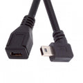 90 Degree Right Angled Mini USB 5Pin Male to Female Extension Cable 30cm for GPS Camera U2-049-RI