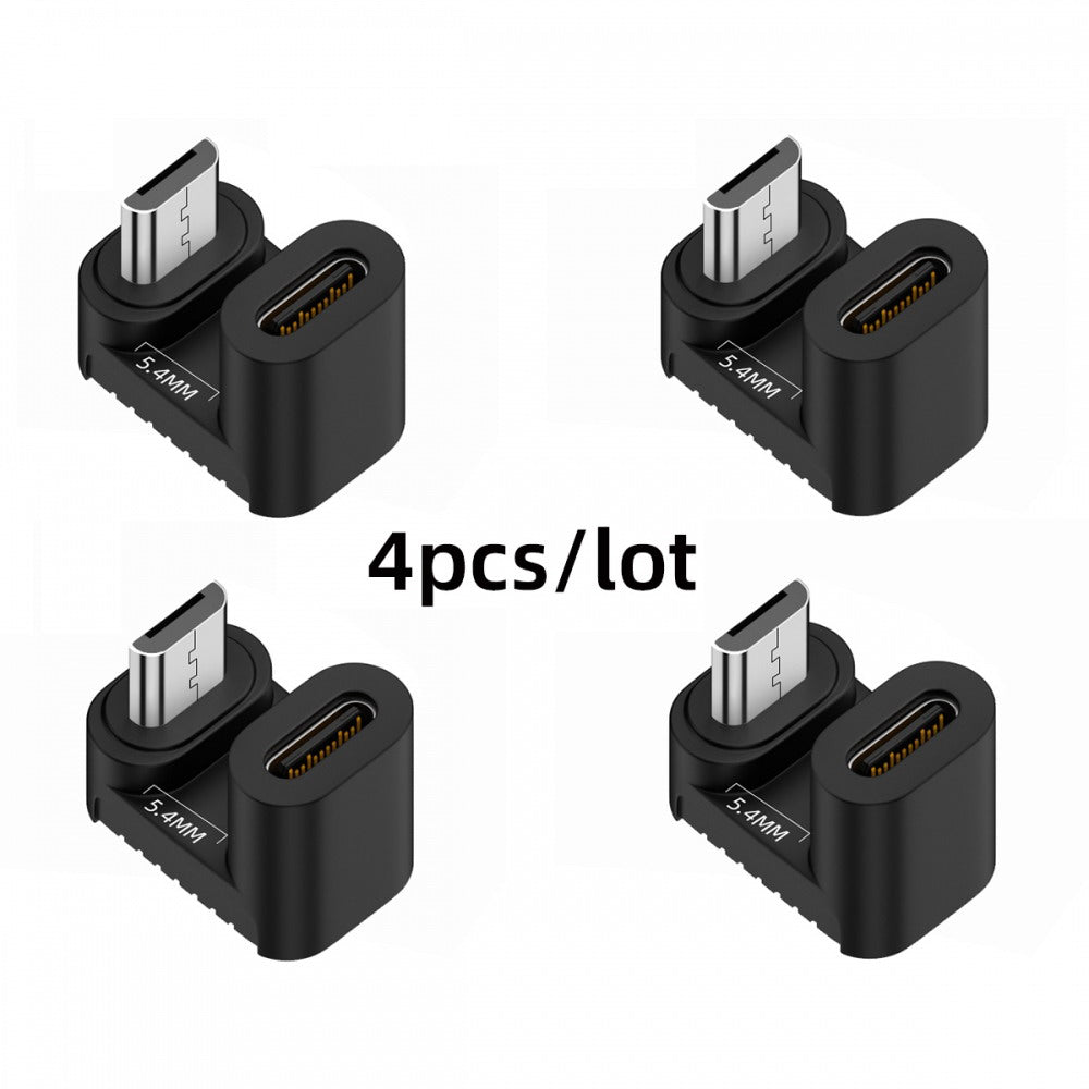 4pcs/lot USB-C USB2.0 Type C Female to Micro USB Male Power Data Adapter 360 Degree Opposite Down Back Angled UC-102-OS-4PCS