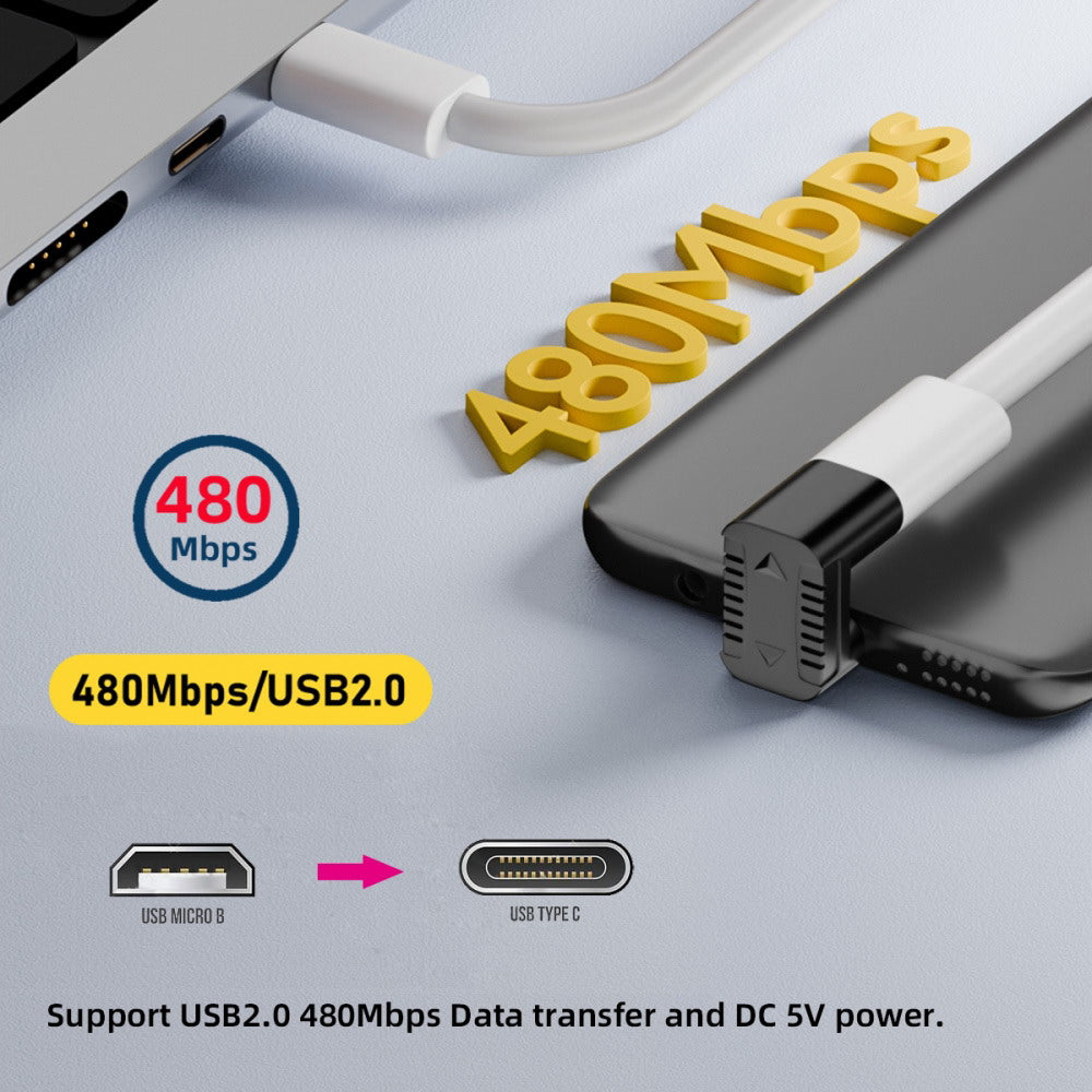 4pcs/lot USB-C USB2.0 Type C Female to Micro USB Male Power Data Adapter 360 Degree Opposite Down Back Angled UC-102-OS-4PCS