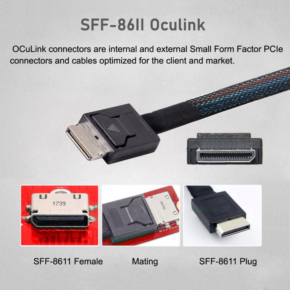 2230 PCI-E4.0 M.2 M-key to Oculink SFF-8612 SFF-8611 Vertical Host Adapter for NVME U.2 SSD eGPU SF-023-2230MM