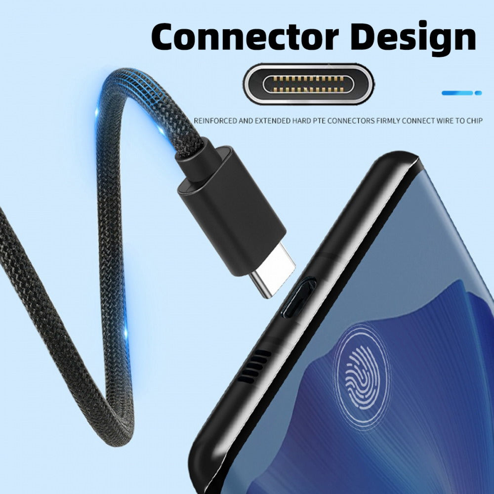 USB-C to Type-C Cable Magnetic Auto Retract Coiled 65W PD for Car Phone Laptop Retractable UC-003-MG
