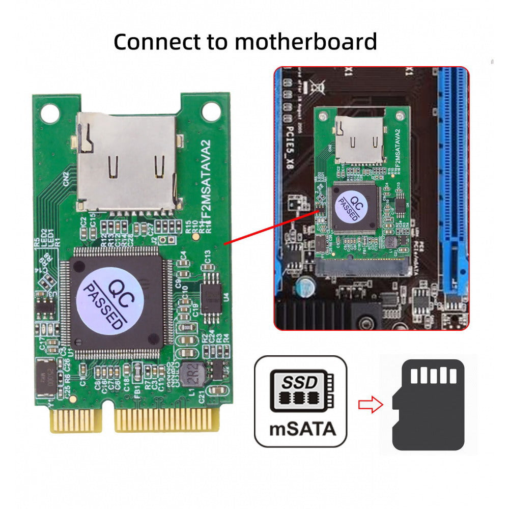 30x50mm MSATA to Micro SD T-Flash TF Card Rearder Adapter Embedded for Industrial Mobile SSD EP-041-3050MM