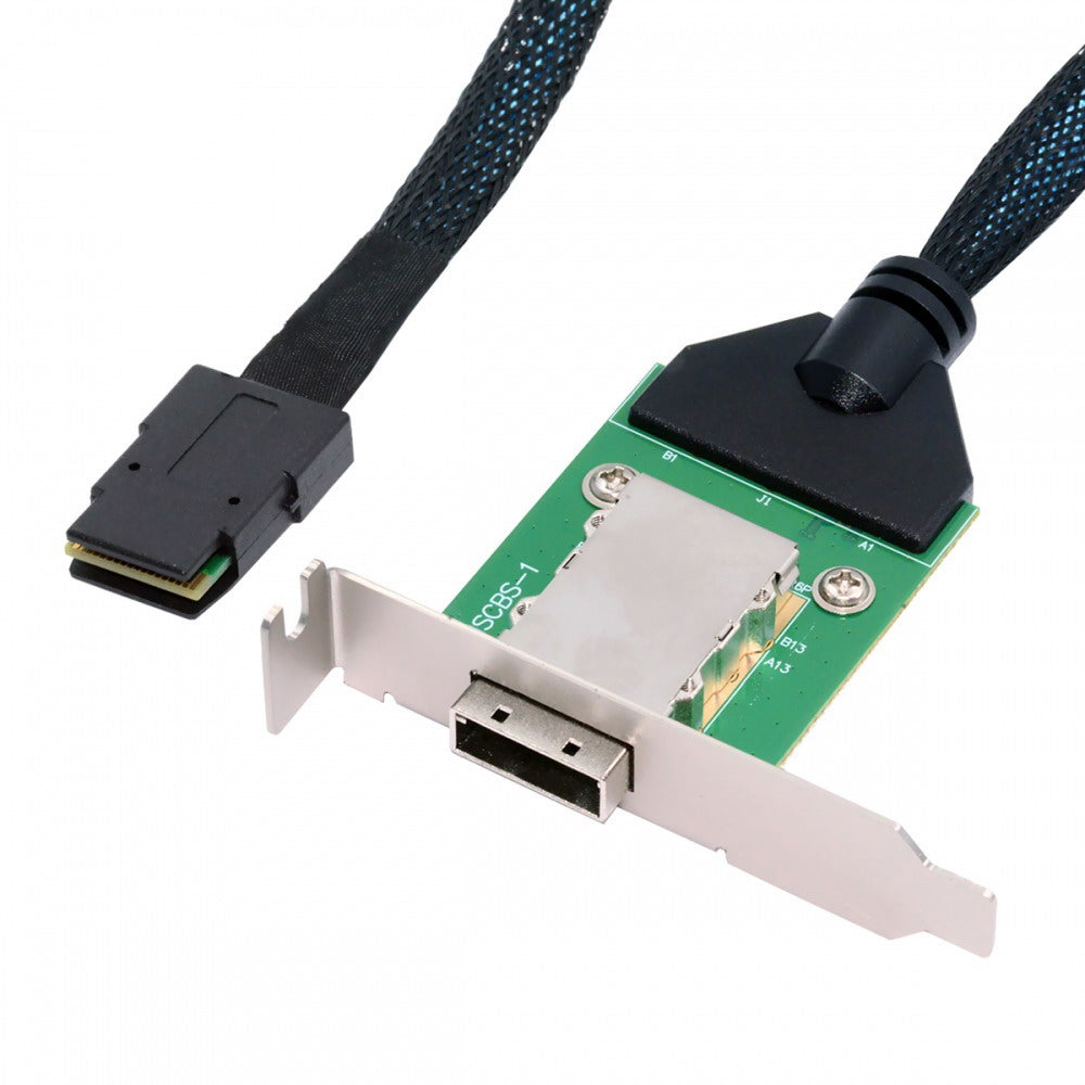 Internal Mini SAS SFF-8087 Male to External SFF-8088 Female Extension Cable PCBA With Low Profile Bracket SF-083-36PIN