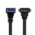 Down Angled 90 Degree USB 3.0 A Male to Micro-B 3.0 Plug Up Angled Locking Screw Panel Cable 25cm U3-078-UP