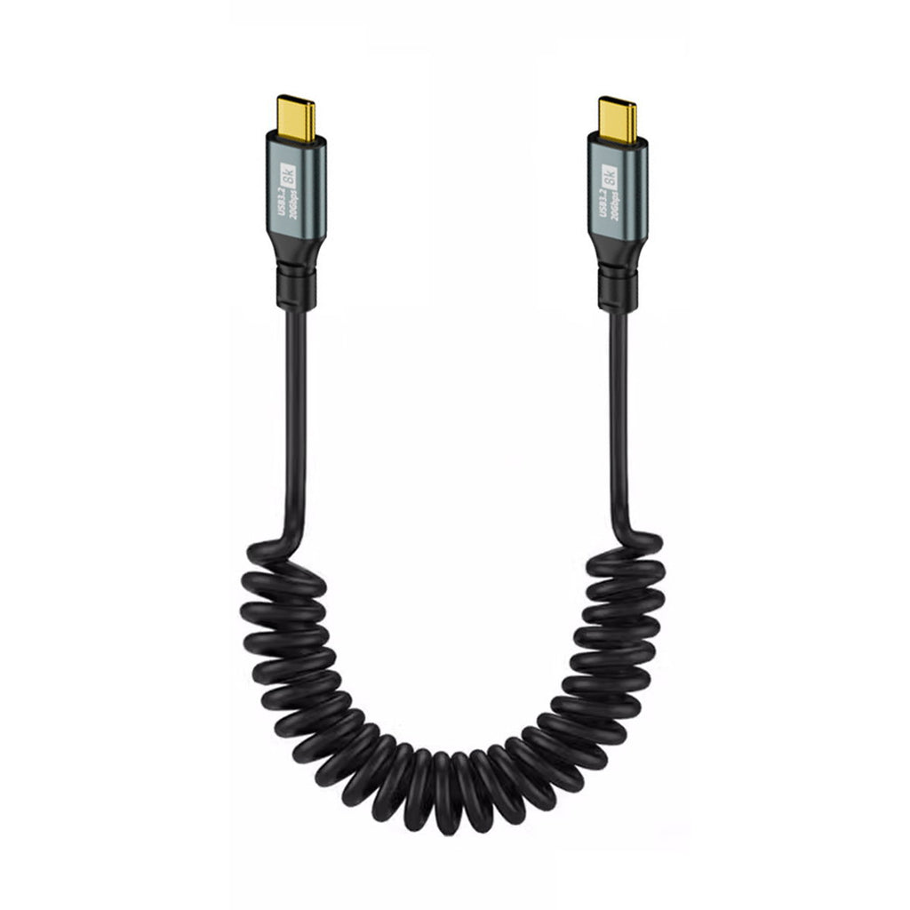 Stretch Coiled USB-C USB4 Cable 20Gbps 100W 8K for Laptop Keyboard Tablet Type-C Male to Male Cable Power & Data UC-164-CM-1.8M