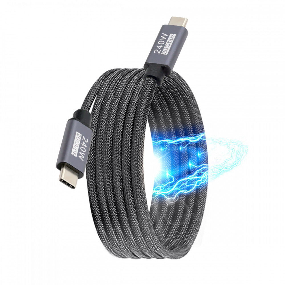 USB3.2 Magnetic Cable USB-C 20Gbps 240W 8K 5K 4K USB4.0 Hyper Super Coiled Type-C Fast Charging Cord UC-033-MG