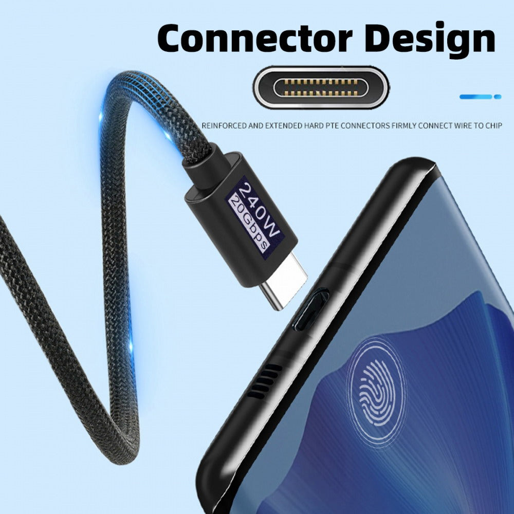 USB3.2 Magnetic Cable USB-C 20Gbps 240W 8K 5K 4K USB4.0 Hyper Super Coiled Type-C Fast Charging Cord UC-033-MG