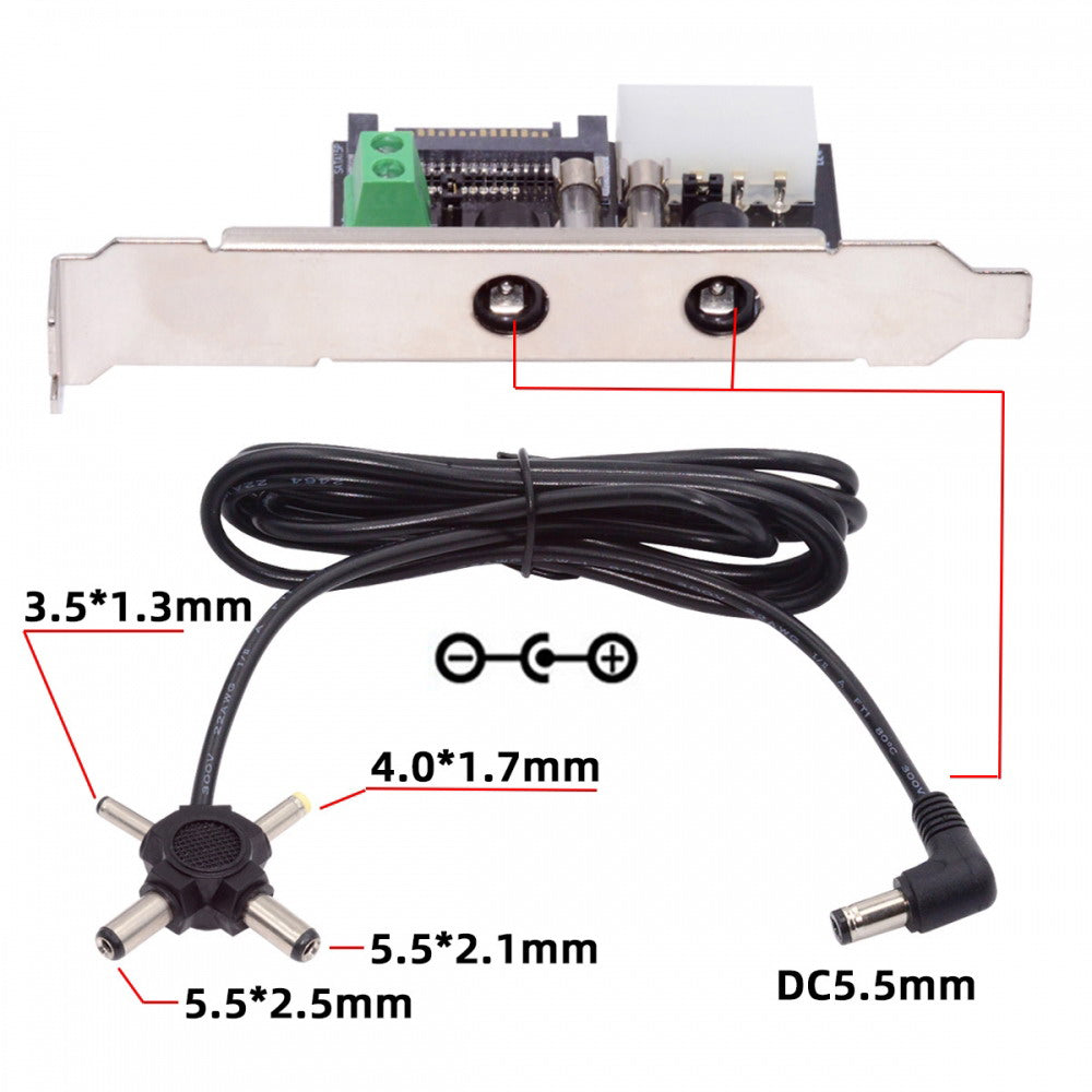 DC 12V 5V Output Power System Intelligent Control Management System Power Card with PCI-E Bracket for Monitor Router PW-030