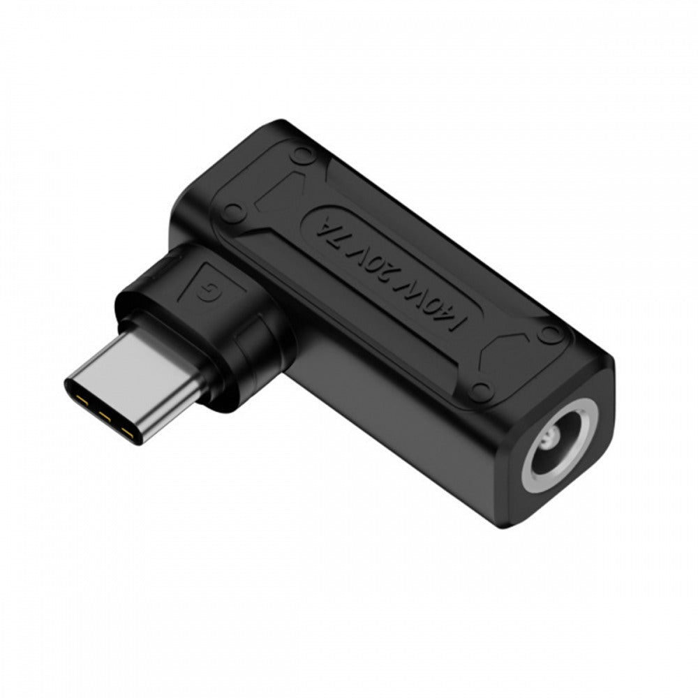 140W 100W DC Jack 5.5x2.1mm Input to USB-C Type-C Angled 90 Degree Power Plug Charge Adapter for Laptop Phone UC-066-5521MM