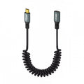 Stretch Coiled USB-C USB4 Cable 20Gbps 100W 8K for Laptop Keyboard Tablet Type-C Male to Female Extension Cable Power & Data UC-164-CF-1.8M