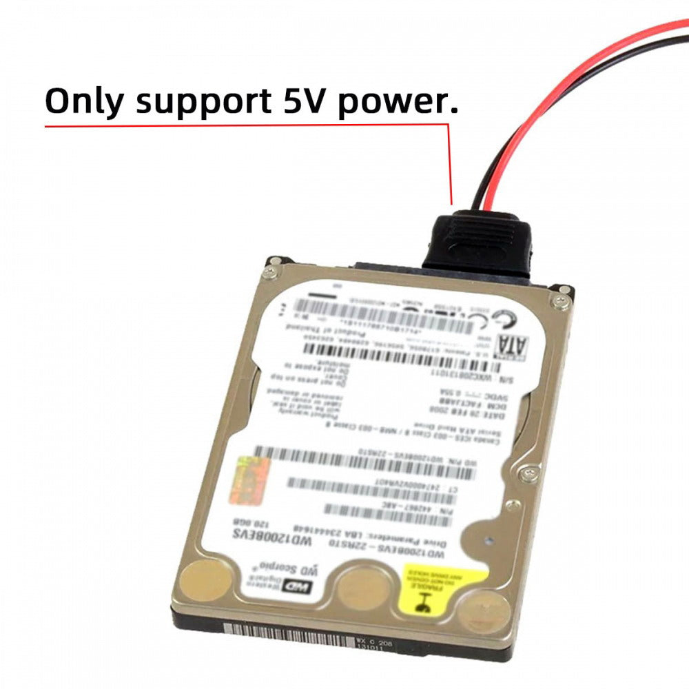 DC 5V Single USB to SATA 15Pin Power Cable for 2.5 inch SATA HDD SSD Disk Driver 5V 2A Max U2-070-1P