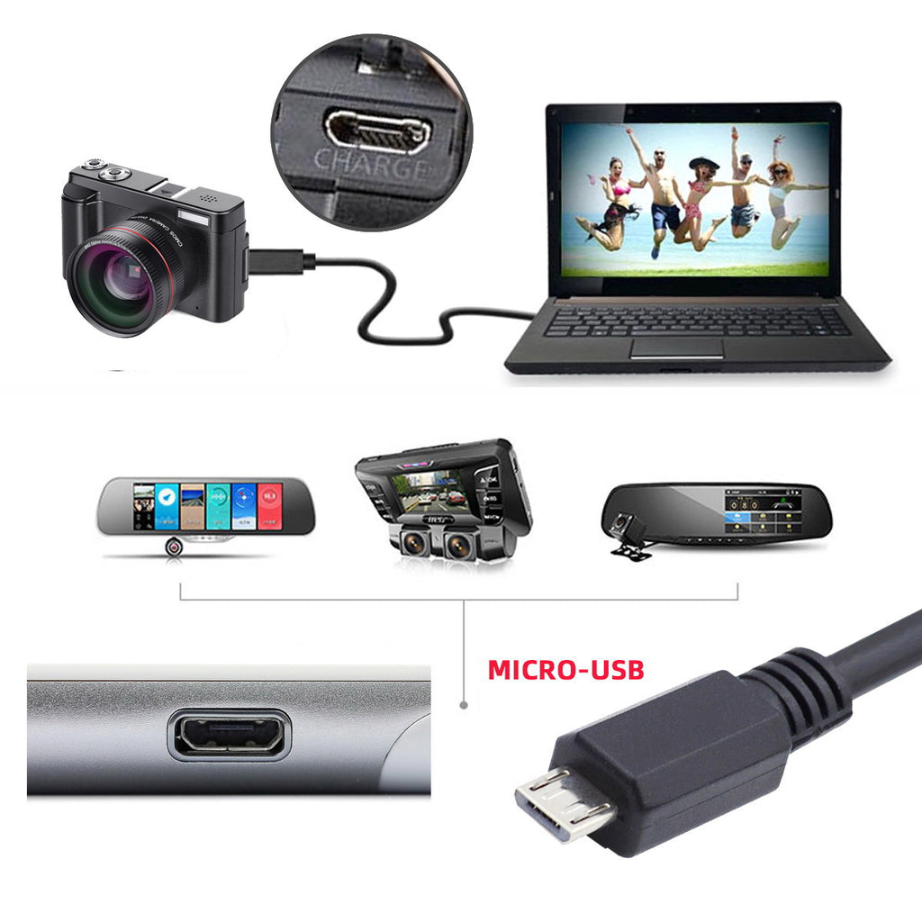 Micro USB 5Pin Male to Female Extension Panel Mount Type Cable with Screws 50cm U2-097-BK