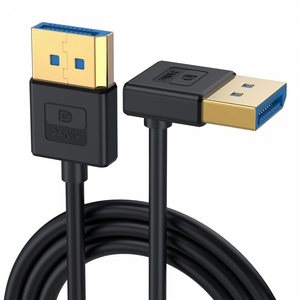 Ultrafine Down Angled DisplayPort 1.4 DP to DP Cable 8K 60hz Cable Ultra-HD UHD 4K 144hz 90 Degree for Desktop Laptop Monitor 100cm DP-011-DN