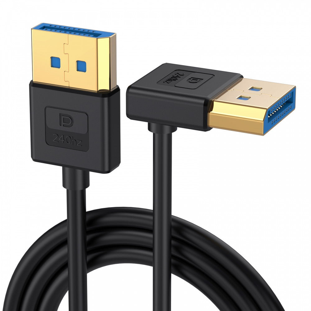 Ultrafine Up Angled DisplayPort 1.4 DP to DP Cable 8K 60hz Cable Ultra-HD UHD 4K 144hz 90 Degree for Desktop Laptop Monitor 100cm DP-011-UP