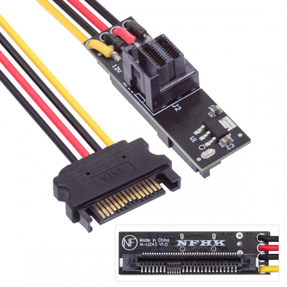 SFF-8643 PCI-E 4.0 Female to U.2 SFF-8639 U.3 NVME PCIe PCI-Express SSD Adapter for Mainboard SF-084-8643