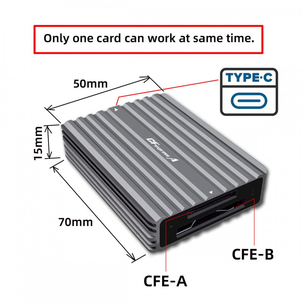 USB3.1 Type-C USB3.0 Type-A to CF Express Extension Card Reader CFE Type-A & Type-B CFA R5 Z6 Z7 CFB Memory Card UC-152-CFX