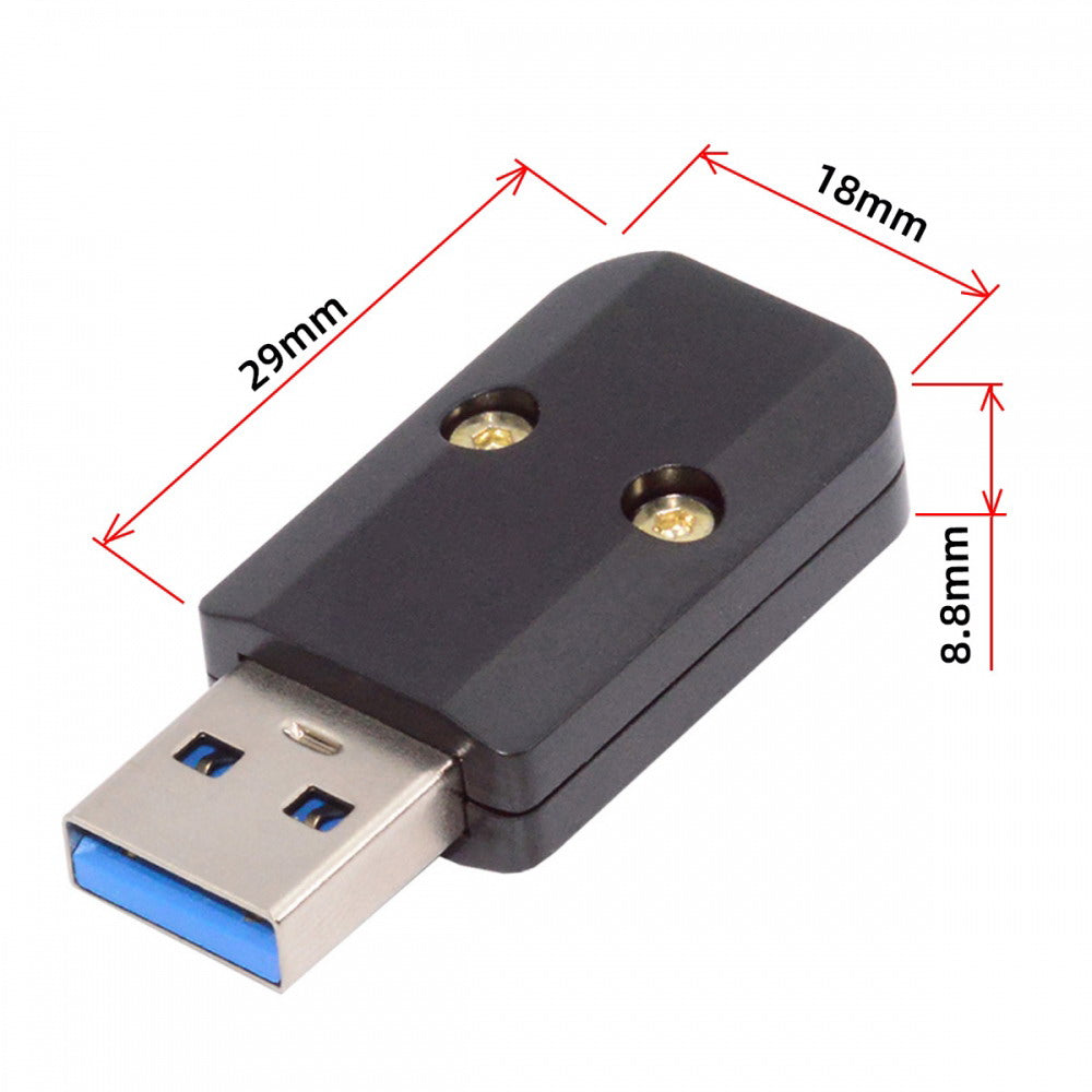 USB 3.0 Type-A Male Plug Connector Solder Type with Aluminum Alloy Shell Black Customization for 6.0mm Cable CN-024-MA