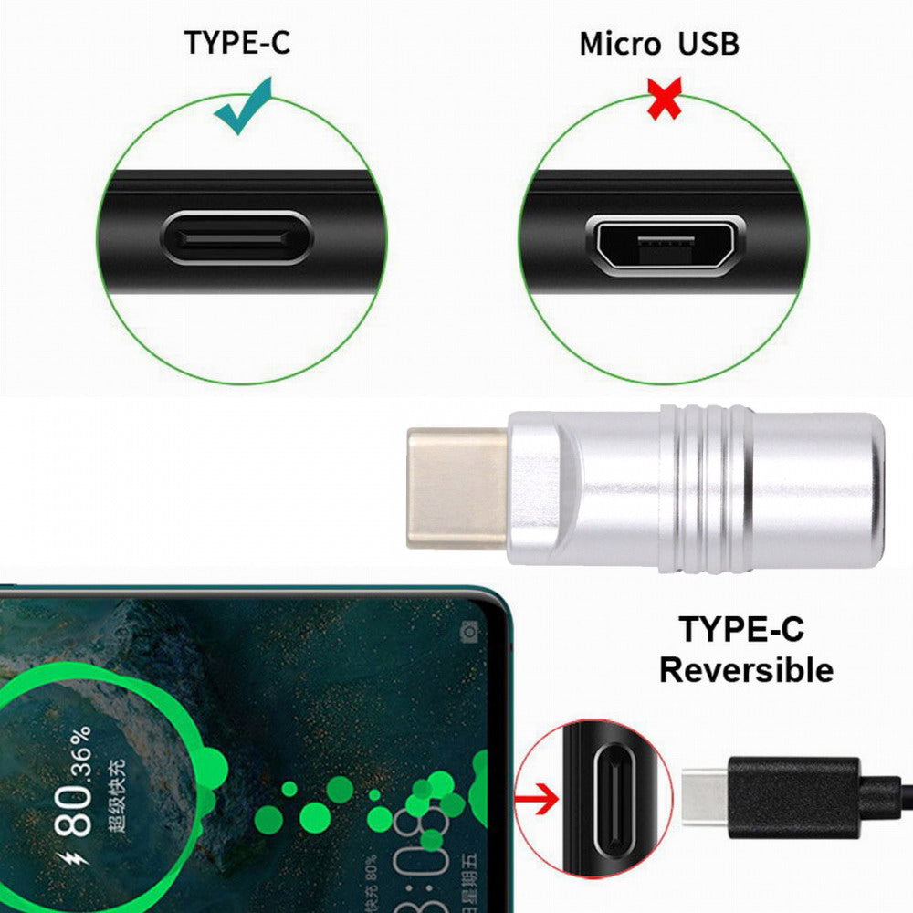 USB 3.1 Type-C Male Plug Connector Solder Type with Aluminum Alloy Shell Silver Customization for 4.0mm~6.0mm Cable CN-026-SL