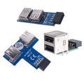 3pcs/set 9Pin USB2.0 Motherboard Front Panel Header Female to Dual USB Female Adapter Vertical Horizontal Type U2-075-9P