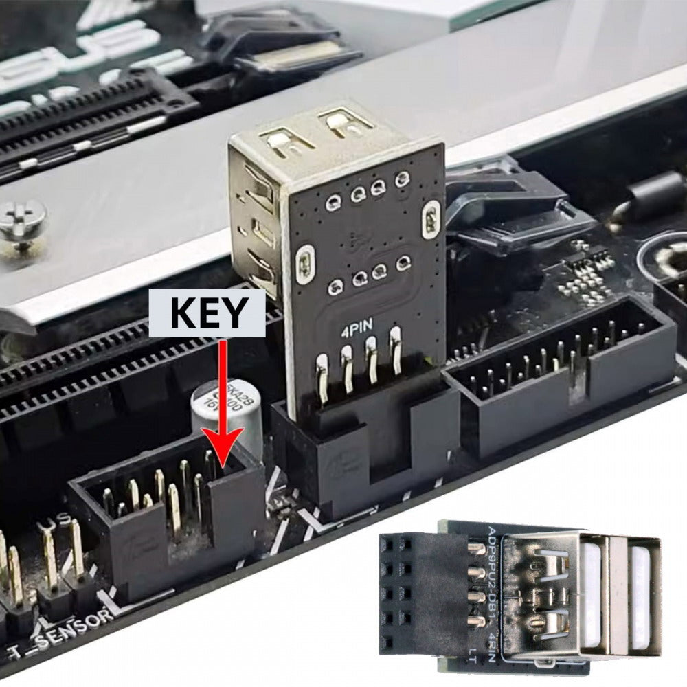 2pcs/lot 9Pin 10Pin Motherboard Female Header to Dual USB 2.0 Female Adapter Horizontal Type U2-029-AF002