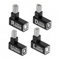 4pcs/lot USB 2.0 Type-B Male to Female Extension Adapter Horizontal Vertical Angled 90 Degree for Printer Scanner U2-038-BM002
