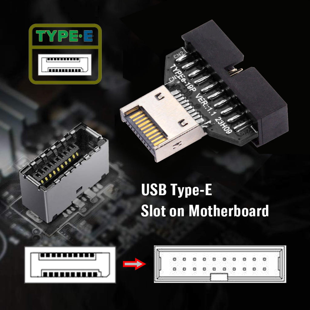 Type-E IDC Socket USB 3.1 Front Panel Header to USB 3.0 20Pin Header Extension Adapter for Desktop Motherboard UC-141-TC004