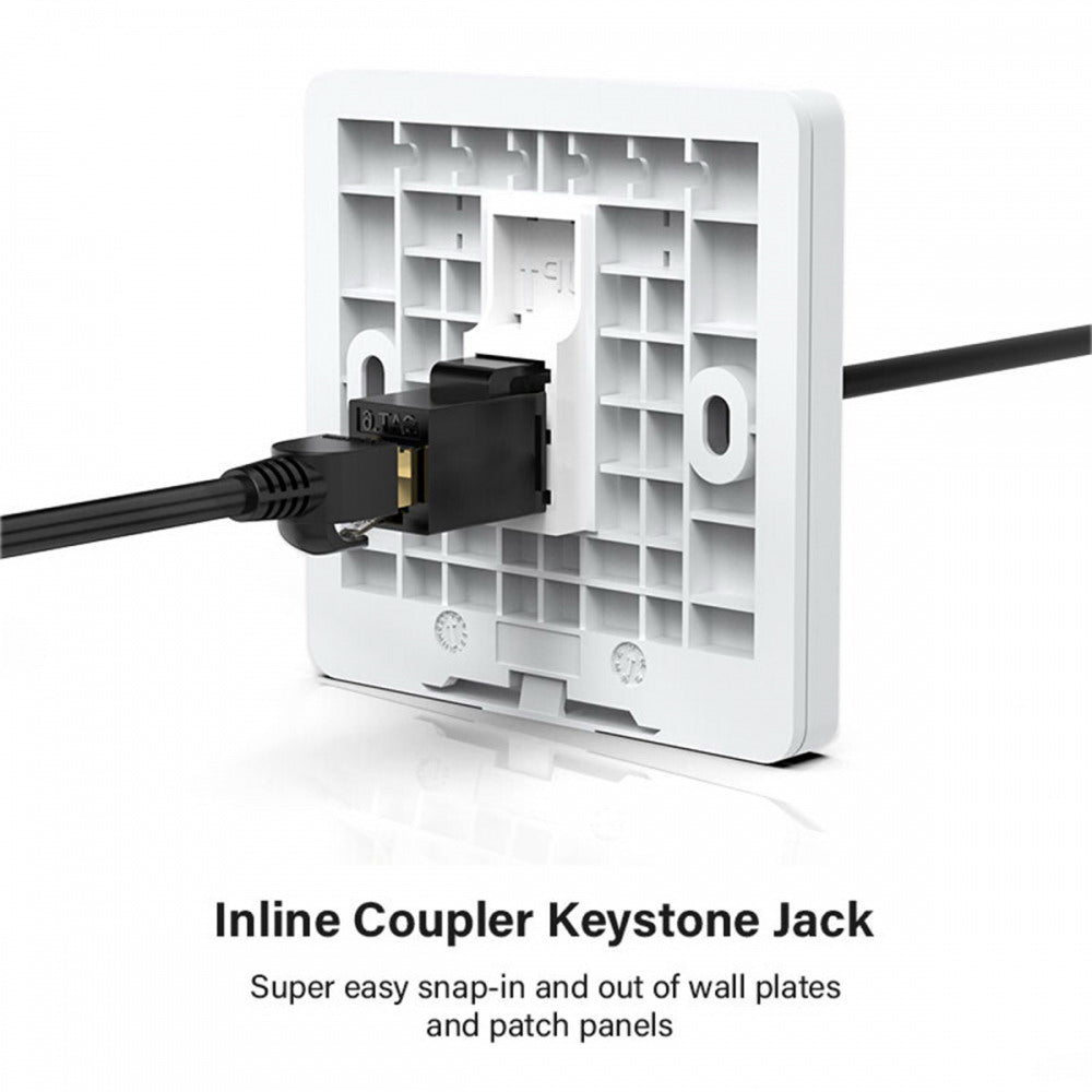 UTP CAT6 Keystone Coupler RJ45 Female to Female UTP CAT6 Keystone inline Coupler Black UT-007-CAT6