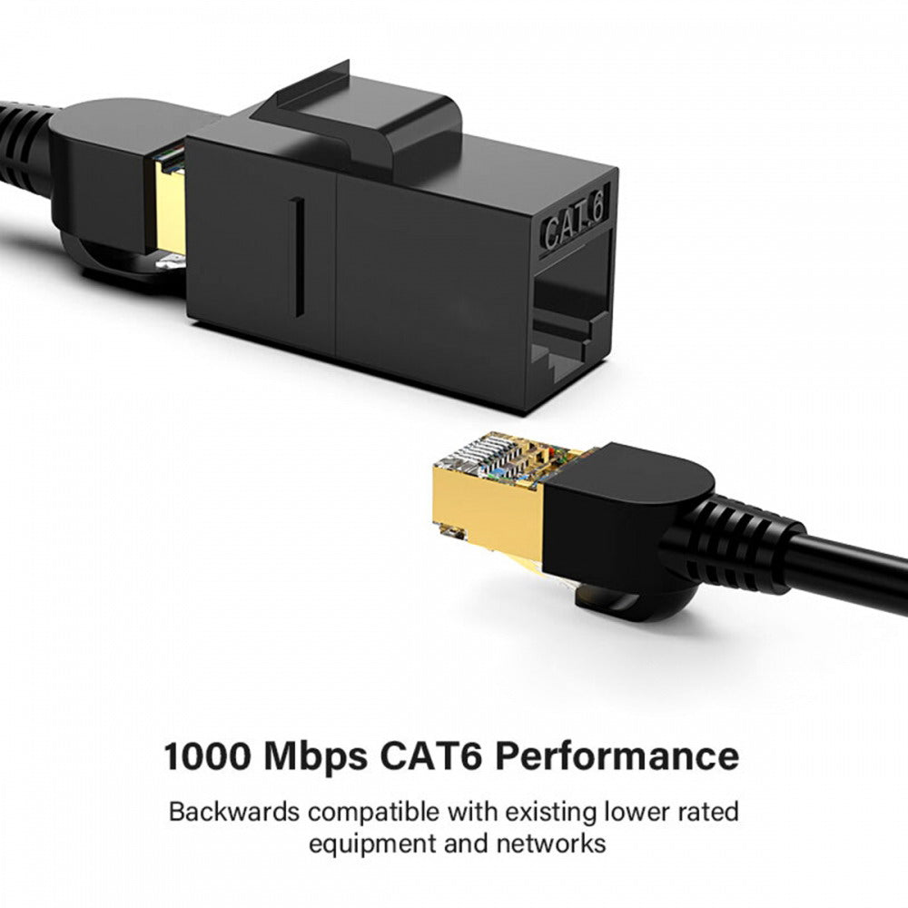 UTP CAT6 Keystone Coupler RJ45 Female to Female UTP CAT6 Keystone inline Coupler Black UT-007-CAT6
