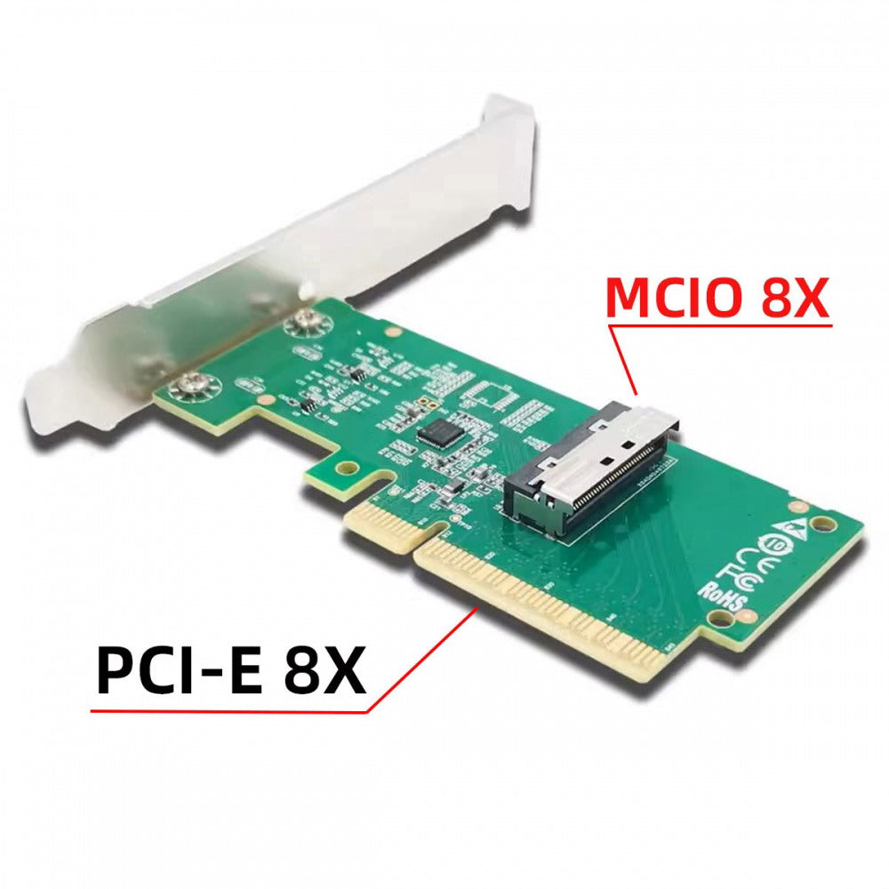 PCIE5.0 PCI-Express 8x to MCIO 8i Mini Cool Edge IO SFF-TA-1016 VROC Adapter for Mainboard SSD Graphics Card SF-086
