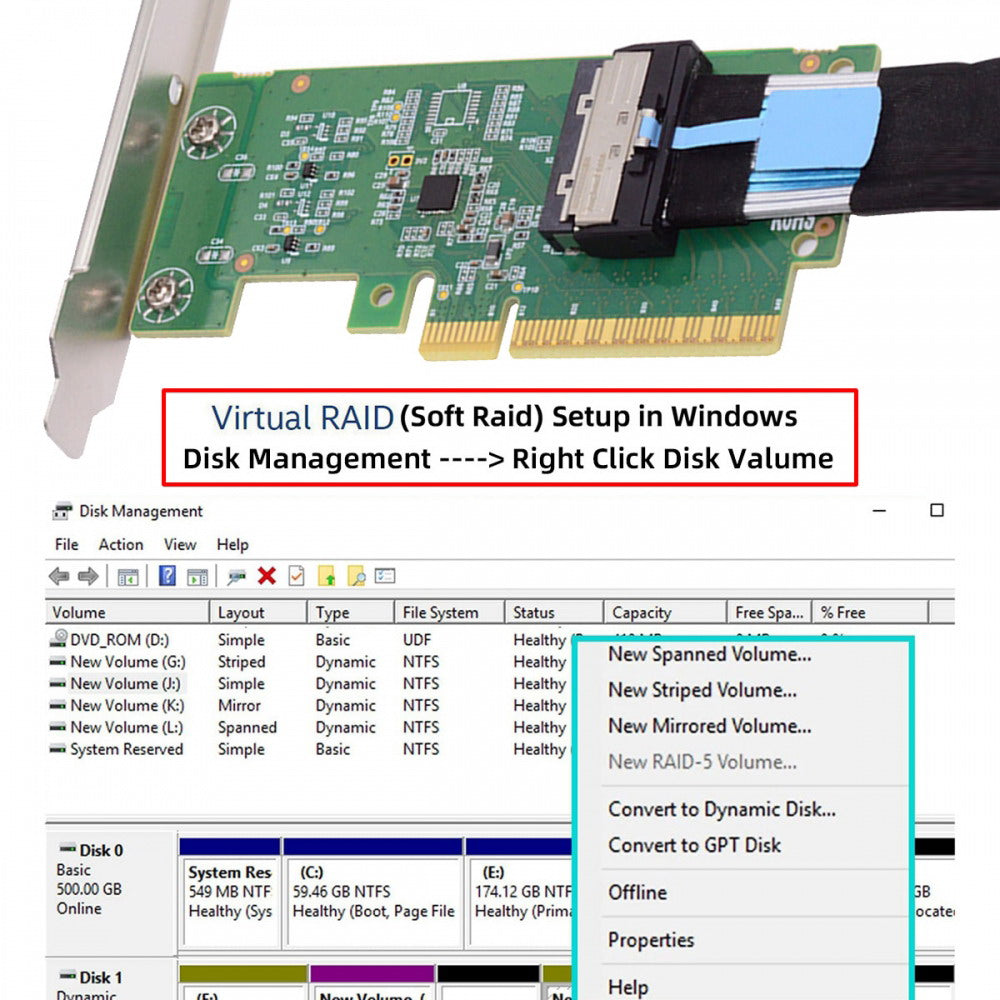 PCIE5.0 PCI-Express 8x to MCIO 8i Mini Cool Edge IO SFF-TA-1016 VROC Adapter for Mainboard SSD Graphics Card SF-086