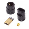 Mini USB2.0 5Pin Male Plug Connector Solder Type with Aluminum Alloy Shell Black Customization for 4.0mm~6.0mm Cable CN-029-MN