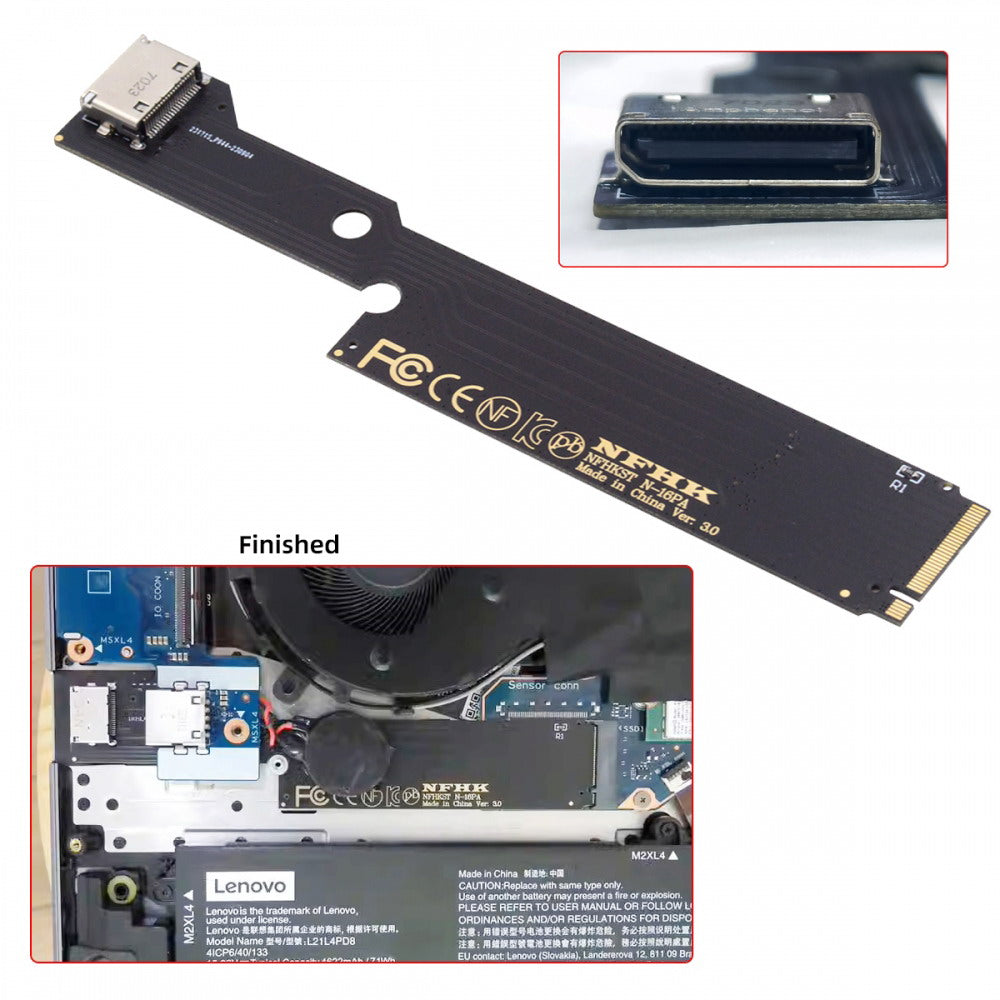 PCI-E 4.0 M.2 M-key to Oculink SFF-8612 SFF-8611 Host Adapter for ThinkBook 16+ External Graphics Card & SSD SF-058-INT