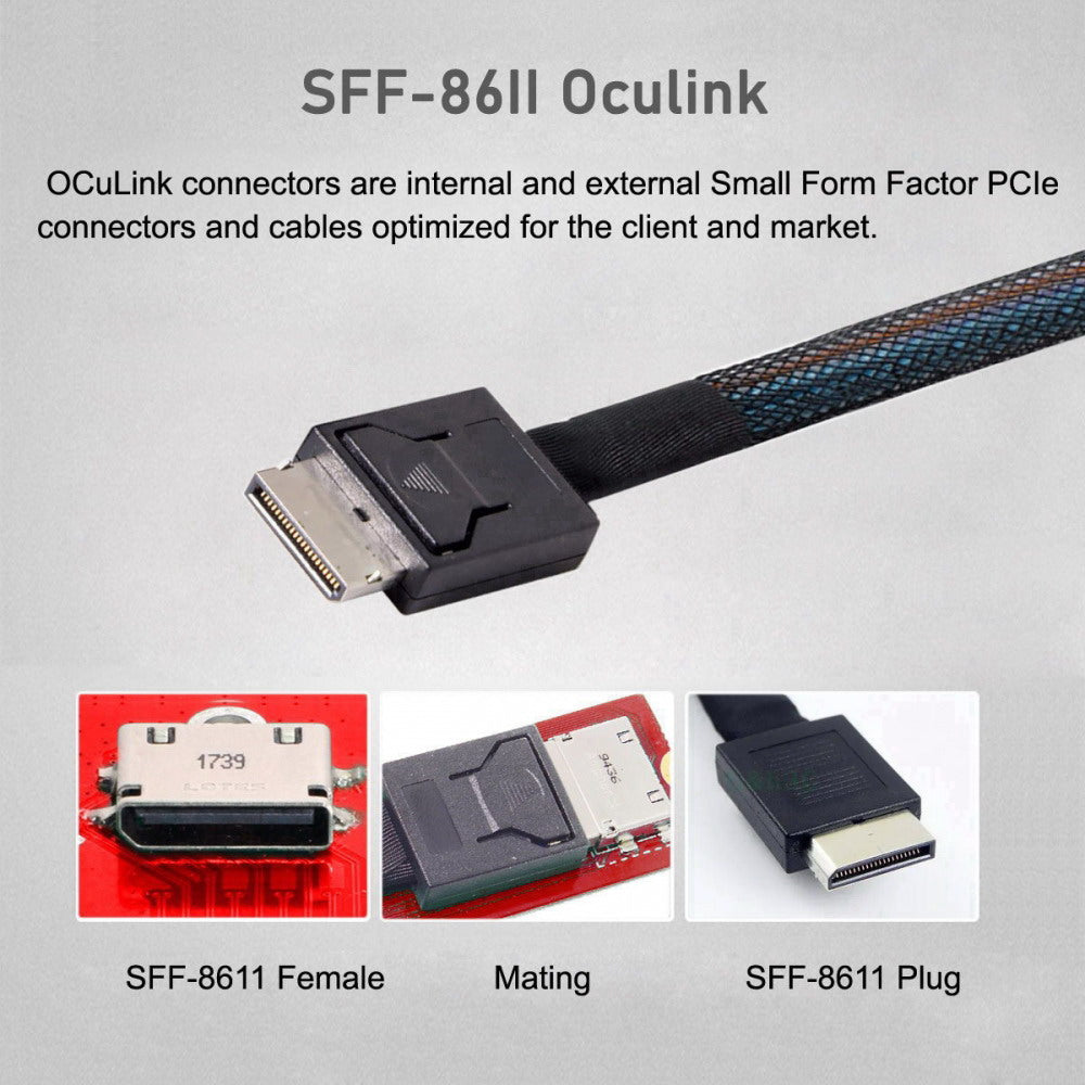 PCI-E 4.0 M.2 M-key to Oculink SFF-8612 SFF-8611 Host Adapter for 2022 2023 ThinkBook 14+ External Graphics Card & SSD SF-065-INT