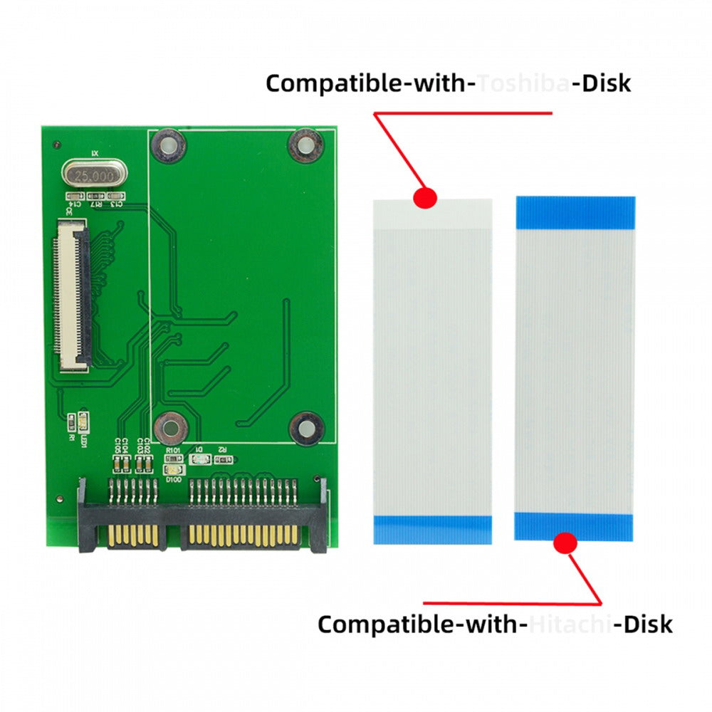 40 Pin ZIF CE 1.8 Inch SSD/HDD to SATA Adapter Board with LIF Flat Cable SA-013