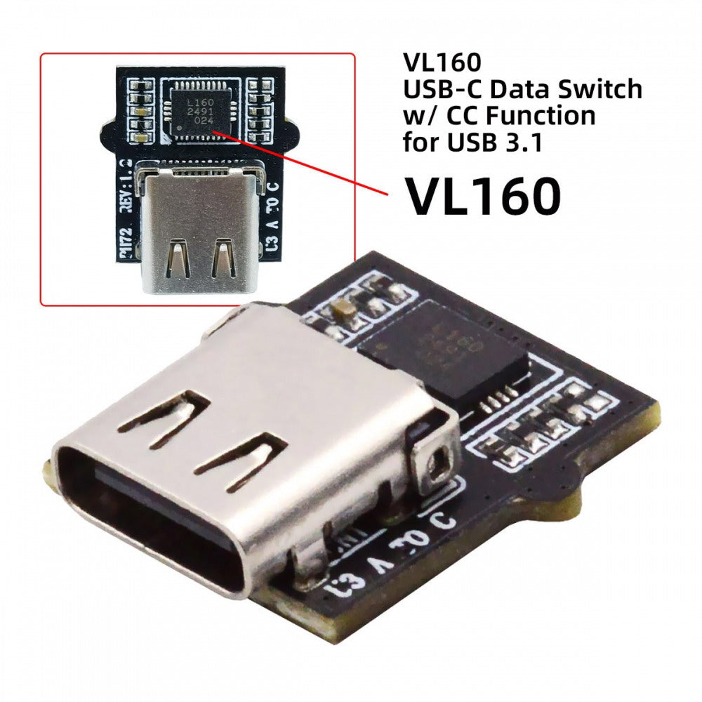 Connector DIY OEM Type-C Female Socket Connector with VL160 Chipset Replace for USB3.0 Type-A Female DIP Type DC 5V Power