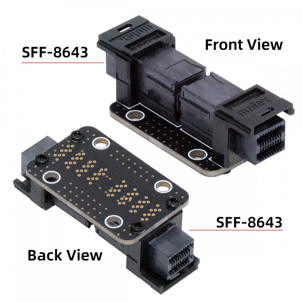 PCI-Express 4.0 Mini SAS HD SFF-8643 Female to SFF-8643 Female PCBA Coupler Adapter Extender