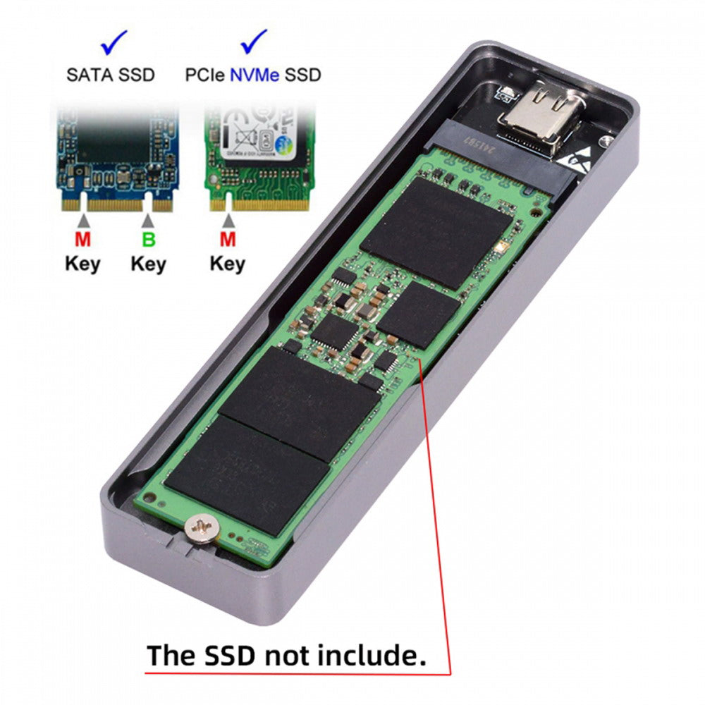 20Gbps Type-C USB3.2 USB4 to NVME M-key M.2 NGFF SATA SSD PCBA Enclosure 2280/2242/2230mm Adapter RTL9220 Chipset