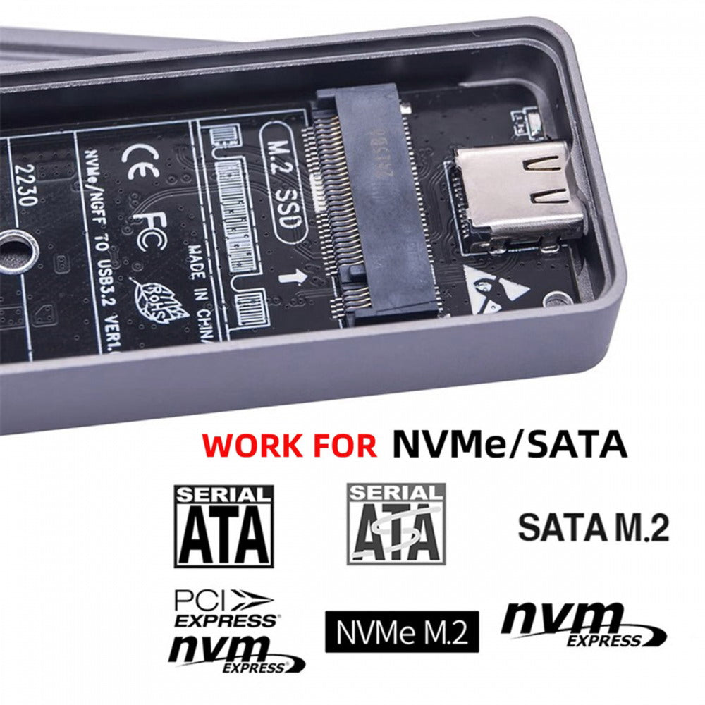 20Gbps Type-C USB3.2 USB4 to NVME M-key M.2 NGFF SATA SSD PCBA Enclosure 2280/2242/2230mm Adapter RTL9220 Chipset