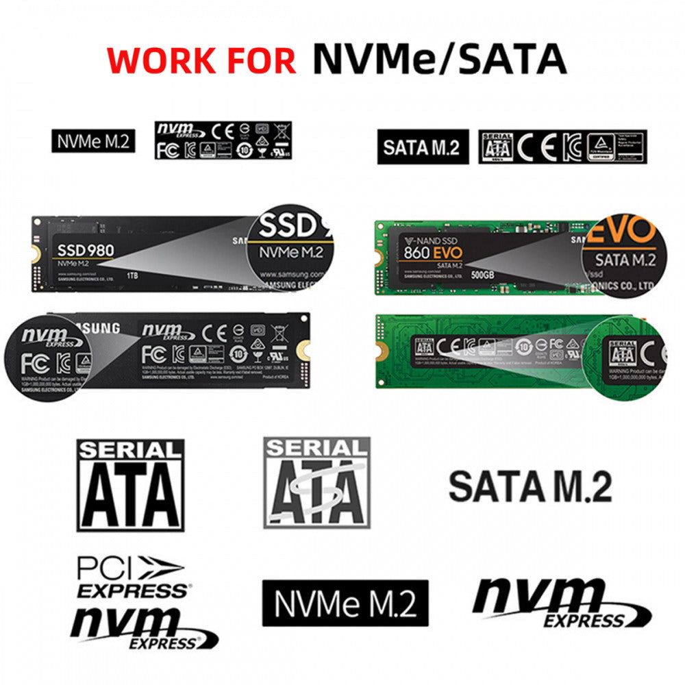 20Gbps Type-C USB3.2 USB4 to NVME M-key M.2 NGFF SATA SSD PCBA Enclosure 2280/2242/2230mm Adapter RTL9220 Chipset