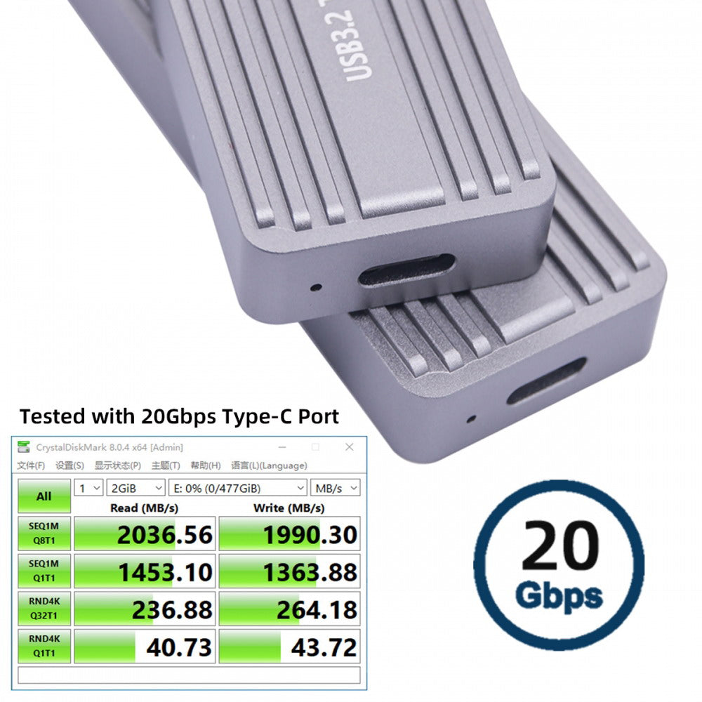 20Gbps Type-C USB3.2 USB4 to NVME M-key M.2 NGFF SATA SSD PCBA Enclosure 2242/2230mm Adapter RTL9220 Chipset