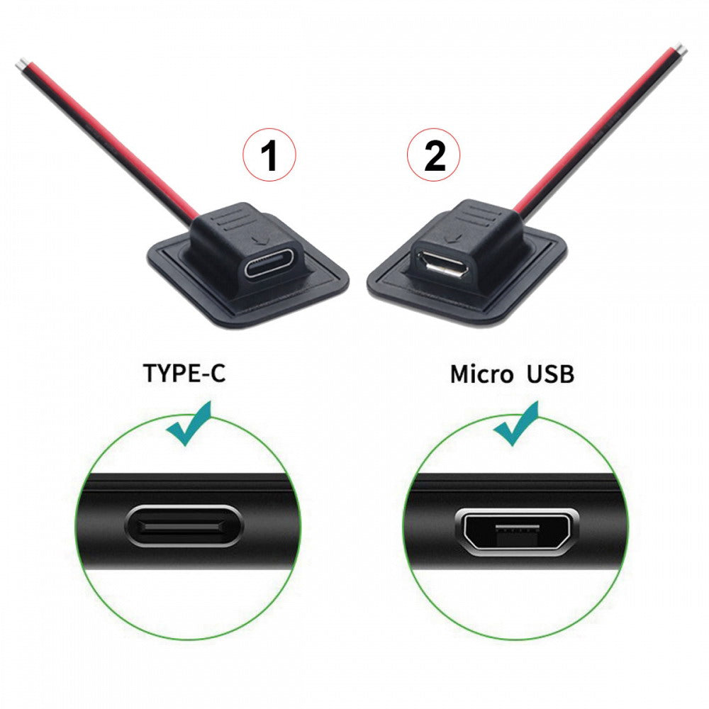 4pcs/lot Type-C Micro-USB DC 5.5x2.1mm 3.5X1.35mm Power Extension Cable for Backpack Charging Electric Heating Pads