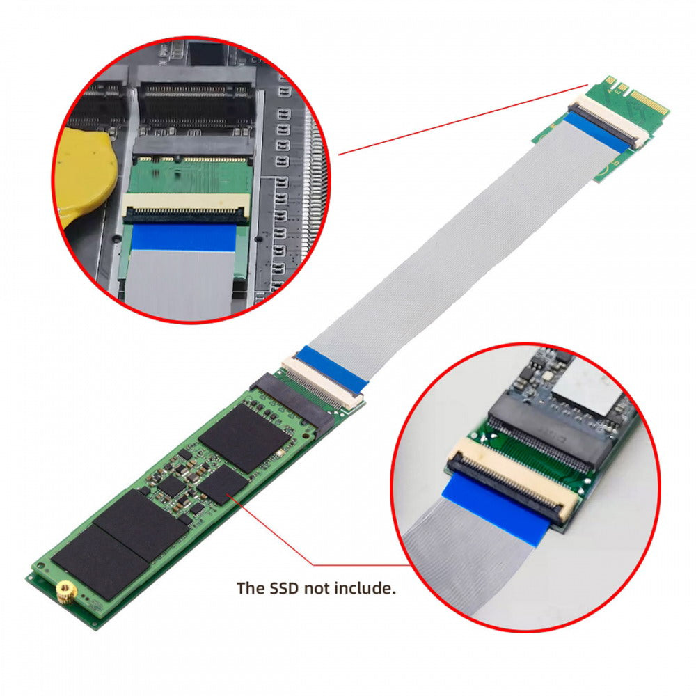 2230 NGFF A+E-Key Male to NVME M-key Female Extension Cable for Laptop Mainboard SSD 2280