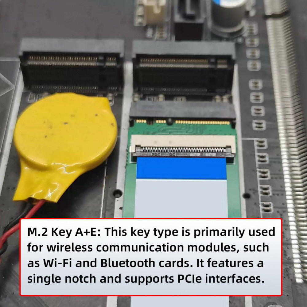 2230 NGFF A+E-Key Male to NVME M-key Female Extension Cable for Laptop Mainboard SSD 2280