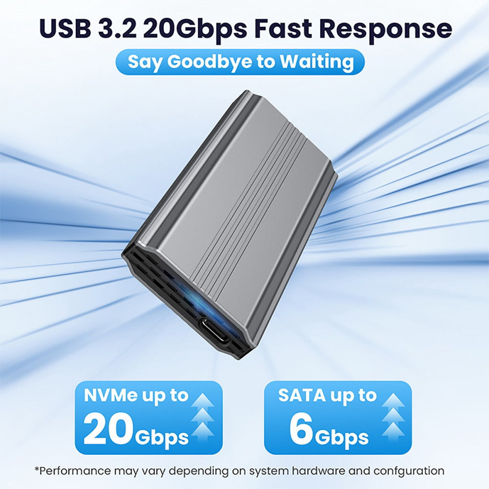 Type-C USB3.2 USB4 20Gbps to M-key M.2 NGFF NVME SATA SSD PCBA Enclosure 2280/2242/2260mm RTL9220