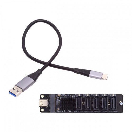 10Gbps USB-C Type-C to NGFF Key B+M SATA 6Gbps 5 Ports Adapter Converter PM Port Multiplier Selector JMB575 JMS580