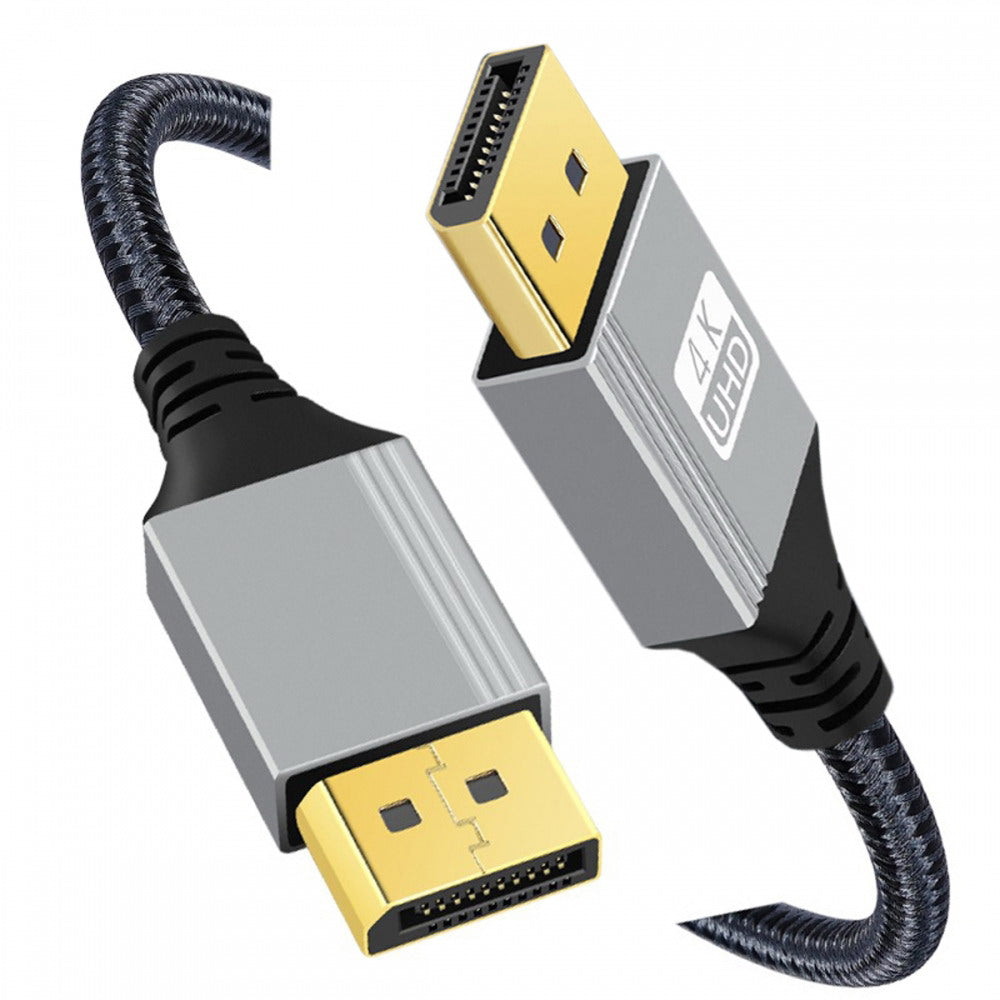 DisplayPort DP to DP Cable 4K 60hz Cable Silver Sleeve Ultra-HD UHD for Desktop Laptop Monitor Graphics Card