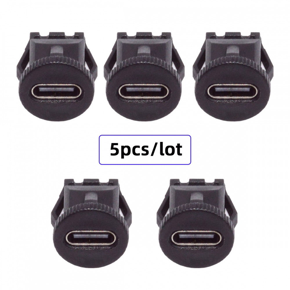 5pcs/set DIY OEM Type C Female Socket Connector to 6Pin PCBA Pinout Round Latch Mount Type DC 5V/20V PD Power IP67